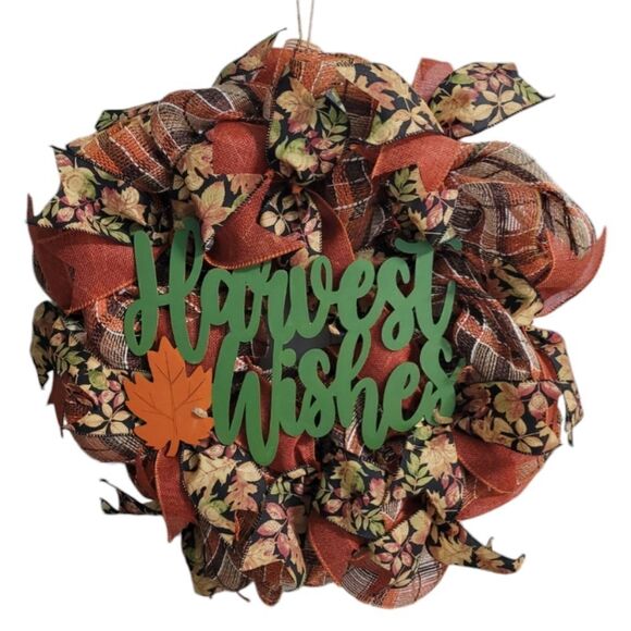 Harvest wishes fall wreath - Picture 1 of 2